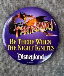 Disney Rare Disneyland Opening Day Fantasmic Show 3" Button Pin Cast Members 5-13-92