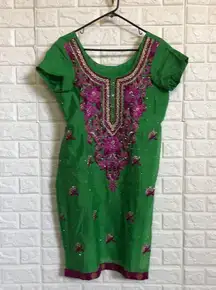 Custom made Sari Kurta tunic top or dress Salwar Kameez with diamonds embroidery