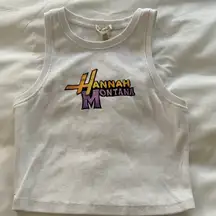 Bozzolo White Tank Top with Graphic Design Hannah Montana