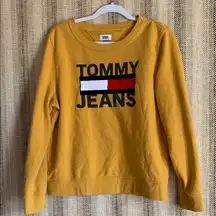 Tommy Jeans Mustard Sweatshirt Womens Casual Size M Top Shirt Pullover