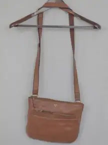 Fossil Small Brown Pebbled Leather Crossbody Purse