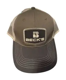 Beck's Hybrids Unisex Gray Mesh Patch Cap Adjustable Casual Hat