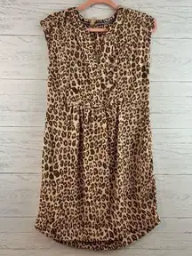 Pilcro Leopard Print Sleeveless Pocket V Neck Dress Size XS