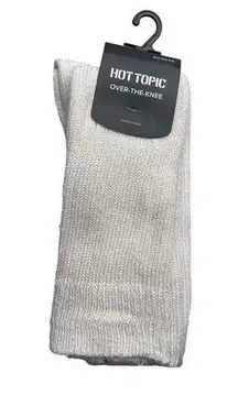 NWT Hot Topic Small‎ Knit, Cream, Off White Over the Knee Sock Shoe Size 4-10