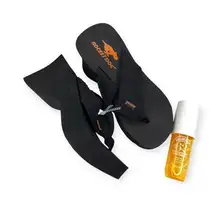 Y2K: OG new Rocket Dog ❤︎︎ Sculptural Platform Thong Flip Flops Sandals ❤︎︎ Blk