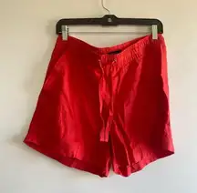 Nautica Red High Waist Shorts with Drawstring
