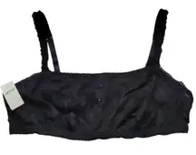 NWT Aerie Black‎ Eyelet Lace Bralette Festival Layering Whimsey Goth  Sheer- L