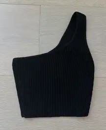 Aritzia Babaton Black One-Shoulder Top