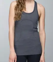 Lululemon Women Heathered Cadet Blue Striped Swiftly Tech Racerback Tank Top 4