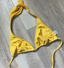 Lisa Curran Triangle Bikini Top polka dot womens Yellow (small) classic retro