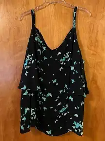 Torrid  Butterfly Georgette Tiered Cami Sleeveless Top Butterflies Plus Size 3