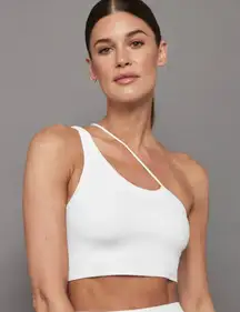 NWT CARBON38 One Shoulder Convertible Bra Top in Melt White XS $98