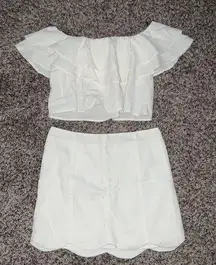 off the shoulder coord skirt set