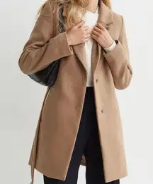 H&M Caramel Color Tie Belt Coat