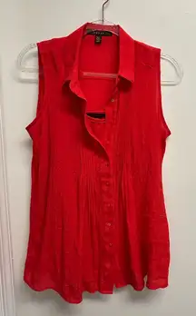 Fever Vibrant Red Sleeveless Blouse and matching camisole set