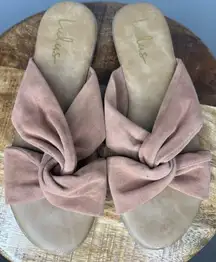 Lulus Suede Knotted Sandal Slip on  Size 9