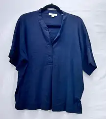 Vince Womens Linen Blouse Size Medium Casual Career Simple Comfy Basic Stretch