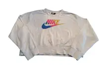 Nike Woman’s L‎ Cross Stitch Logo Fleece Crewneck Sweater Cropped