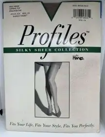 Hanes  Profiles Silky Sheer Pantyhose Size CD Style E14 Barely There Control Top​