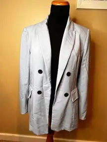 House Of Harlow 1960 Baby Blue Blazer Light Blue SZ S Boyfriend Coastal Granny