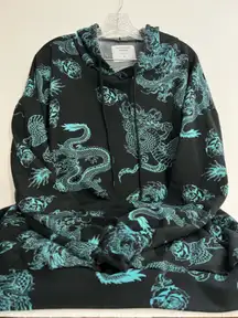 Rue 21 Boyfriend Black Hoodie with Dragon Print