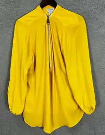 Carmen Marc Valvo‎ Top Womens 3X Yellow 1/2 Zipper Accent Flowy Feminine Boho