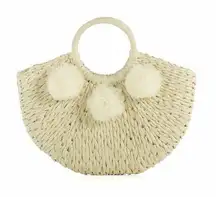 Shiraleah Coco Tote Woven Straw Handbag Blush Boho Beach Vacation Resort Summer