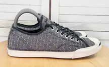 Converse Jack Purcell Canvas Clip Dot Low Top Lace Up Sneakers Black Grey 7.5