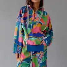 Urban Outfitters Out from Under Psychedelic Hattie Mix Hoodie Sweatshirt