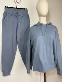 Zara women’s light blue casual sweatpants and sweatshirt set​ small