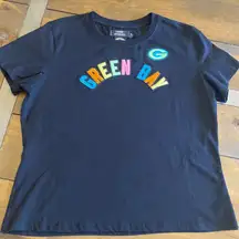 NFL Green Bay Packers Womens XL Black Patch Spell Out Game Day Tee Football