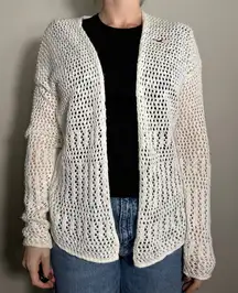 y2k Hollister white knit cardigan size medium