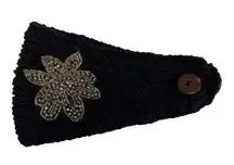 David and Young Black Knitted Beaded Embellished Headband