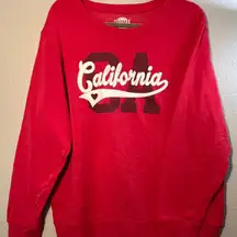 Y2K Blissliving Home Red California Crew Neck Sweater Embroidered CA SZ XL 2000s