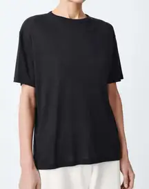 Quince 100% Organic Cotton Slub Relaxed Fit Crewneck Tee Black Women's Size XL