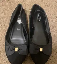 Black Rivet‎ Black Flats with Bow Detail