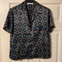 90s VS short sleeve button down pj shirt