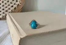 “Nebula” Southwestern Blue Turquoise Silver Ring 6.5 Cowgirl Maximalist