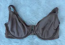 Auden Brown Sheer Unlined Demi Coverage Underwire Bra