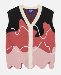 Aelfric Eden Irregular Color Block Chunky‎ Knitted Sweater Vest Size Medium