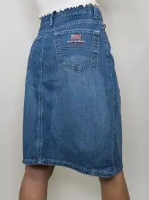Vintag 90s Polo Jeans Co. Ralph Lauren Denim Knee Skirt with Embroidered Pocket