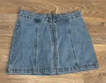 Altar’d State Zipper Front Denim Mini Skirt – Size XS  – Casual Chic Style