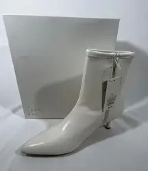 A New Day Women's Stretch Ankle Boots Pointed Toe Kitten Heel Modern Ivory Sz 11