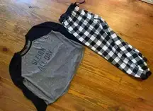 Free Press Buffalo Plaid Christmas "Sleigh All Day" pajama set, L