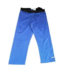 Nike cobalt blue capri activewear leggings size L 18” in seam