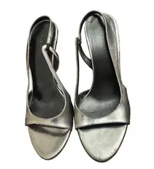Balenciaga Leather Slingback Sandals  Metallic Sandals, Shoes Size 361/2 US 6