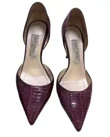Jimmy Choo Women’s Burgundy Shoes/Heels/Crocodile Print Size 39.5 SKU 1811