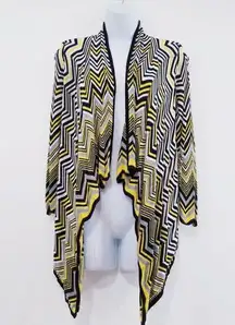 Cache Chevron Asymmetrical Knit Cardigan