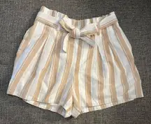 Stripped Paper Bag Shorts