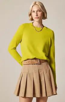 J. Crew Cashmere Classic-Fit Crewneck Sweater in Burnished Chartreuse Size Large